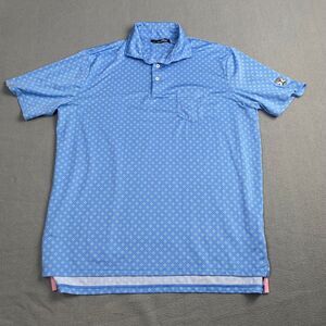 Ralph Lauren Polo RLX Men's size Large Shirt Adult Blue White Short Sleeve
